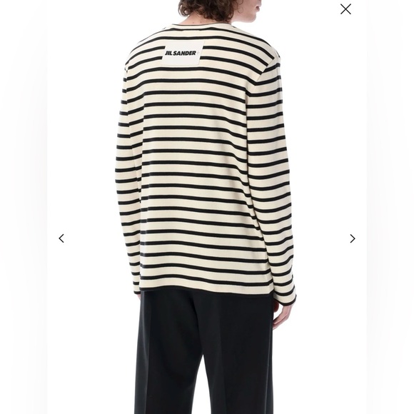 Jil Sander Mens Navy/Black & Off White Striped Long Sleeve t-shirt medium - Picture 10 of 13